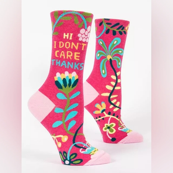 Blue Q Other - Blue Q Hi, I Don't Care, Thanks Women's Crew Socks Size 5-10 NWT